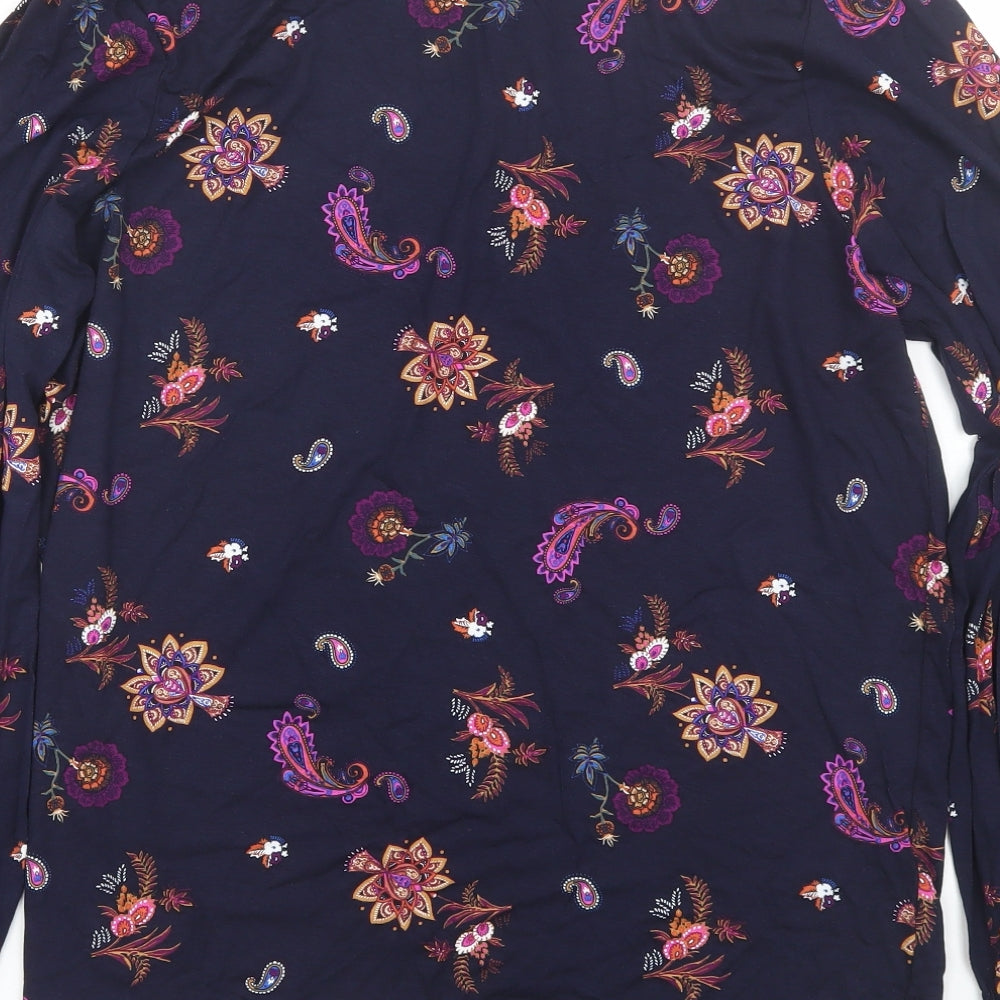 George Womens Blue Paisley  Basic T-Shirt Size 18