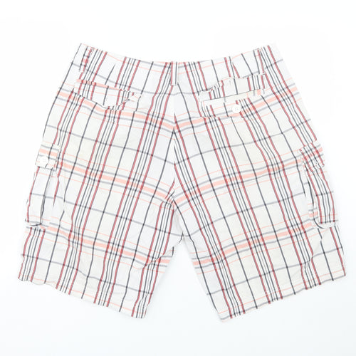 Dunlop Golf Mens White Plaid  Athletic Shorts Size L