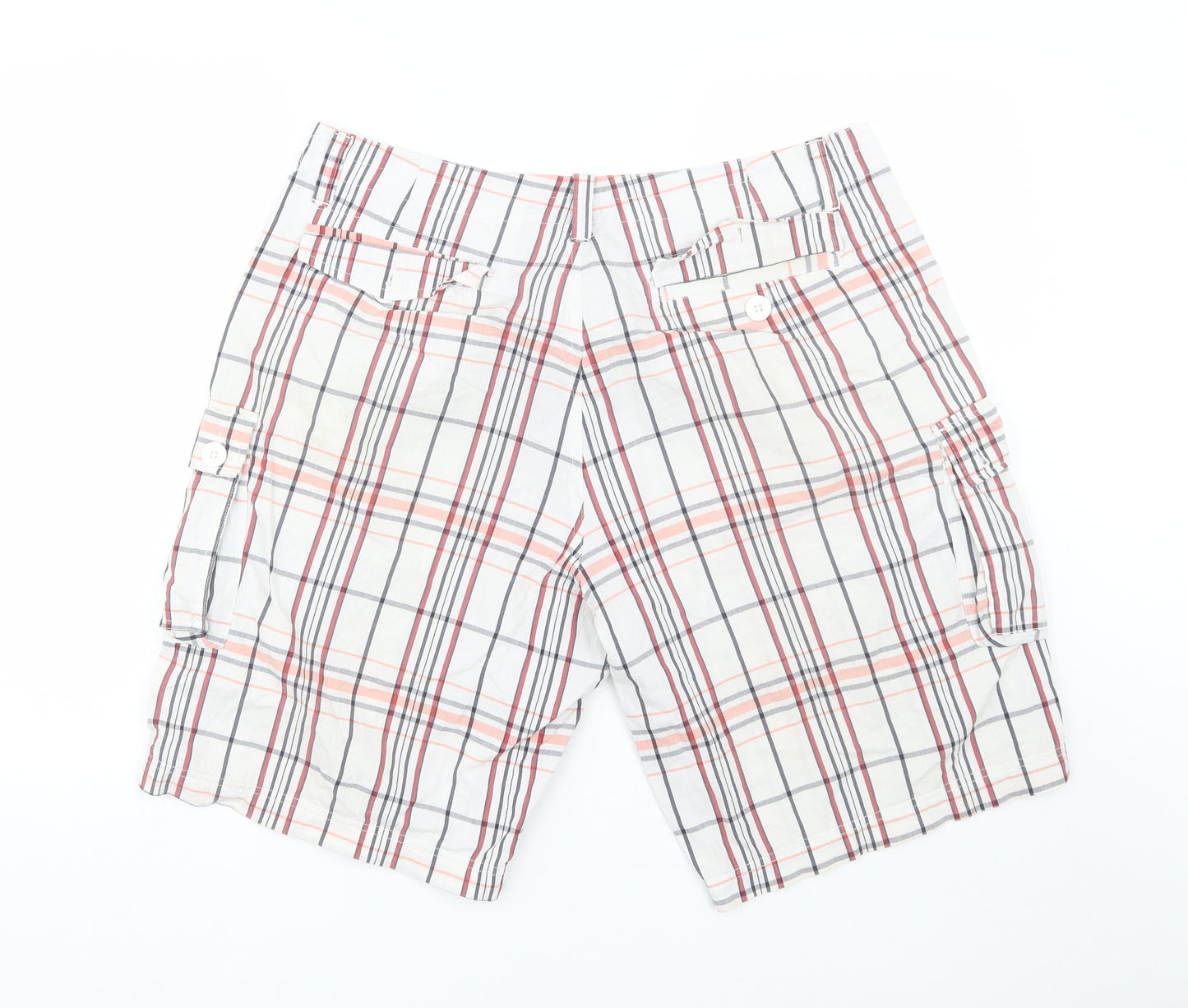 Dunlop Golf Mens White Plaid  Athletic Shorts Size L
