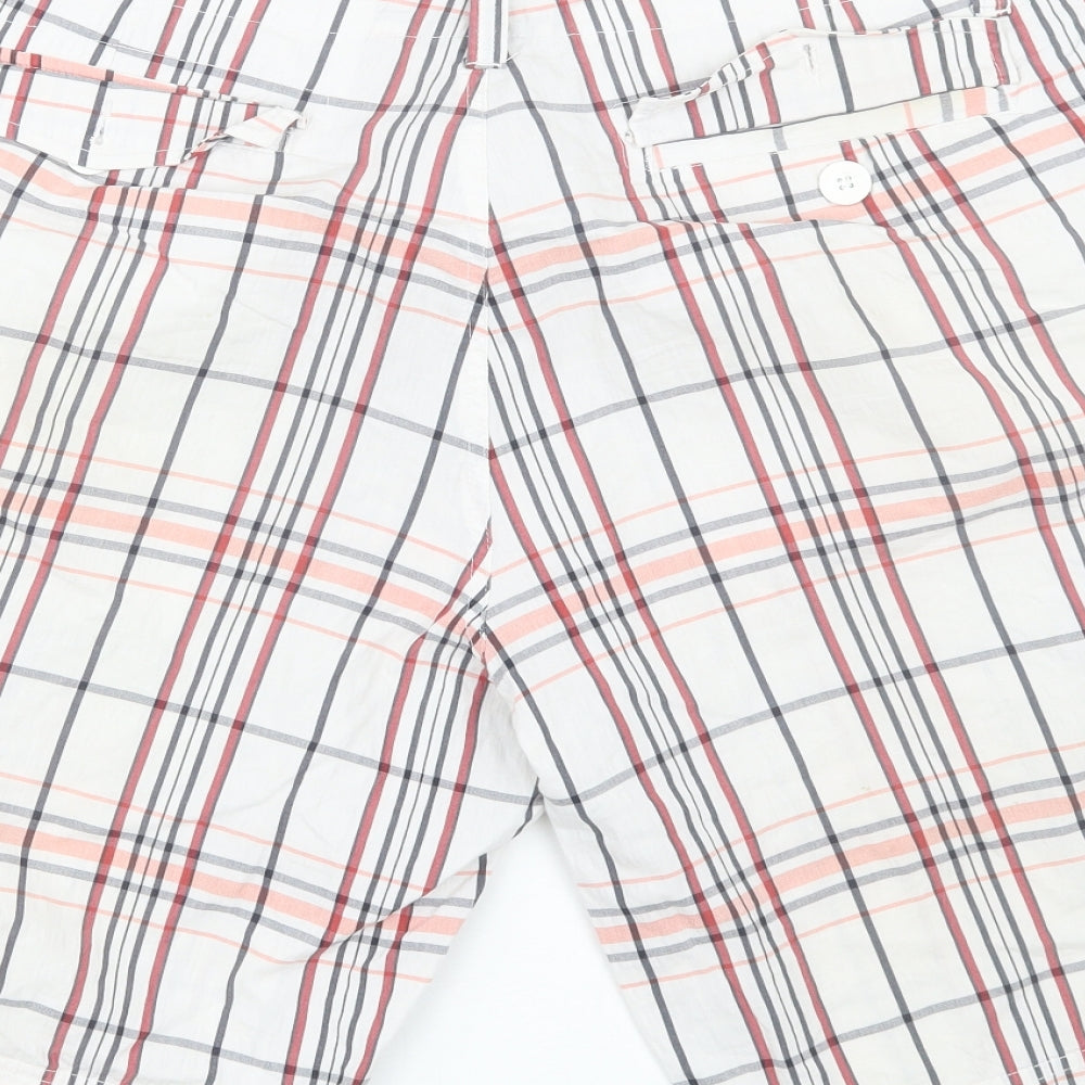 Dunlop Golf Mens White Plaid  Athletic Shorts Size L