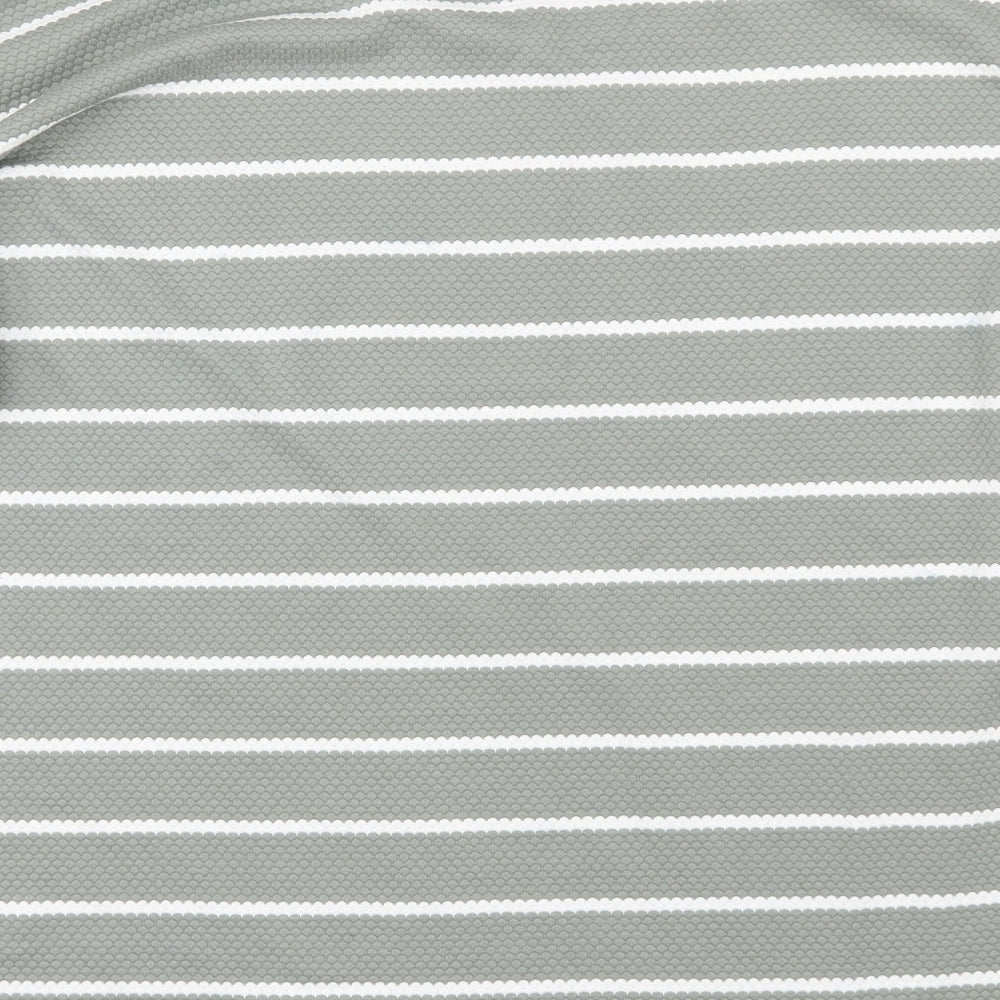 Peacocks Womens Green Striped  Basic T-Shirt Size 16