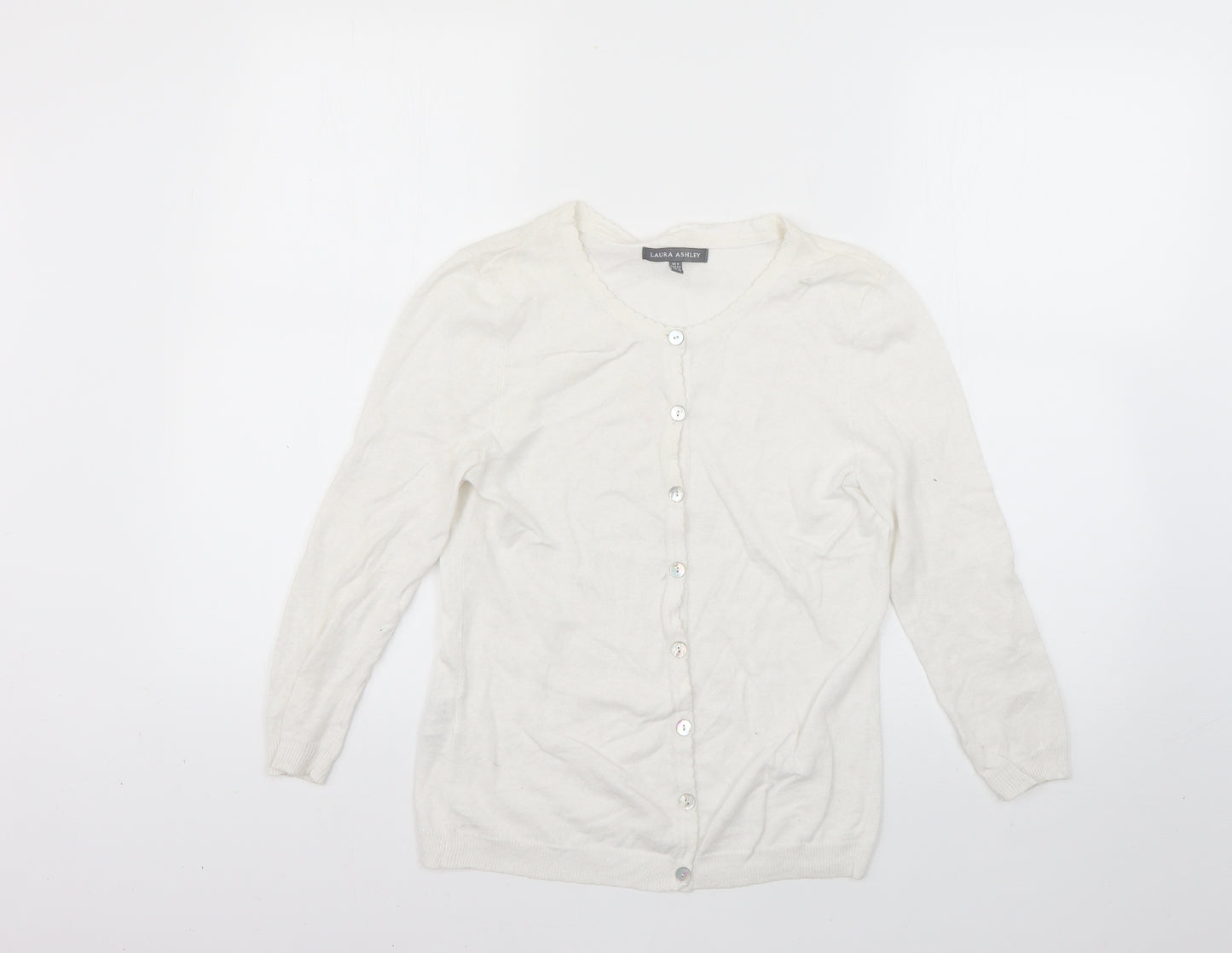 Laura Ashley Womens White   Cardigan Jumper Size 8
