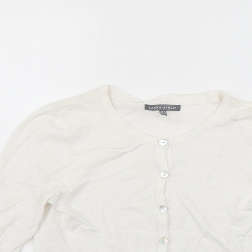 Laura Ashley Womens White   Cardigan Jumper Size 8