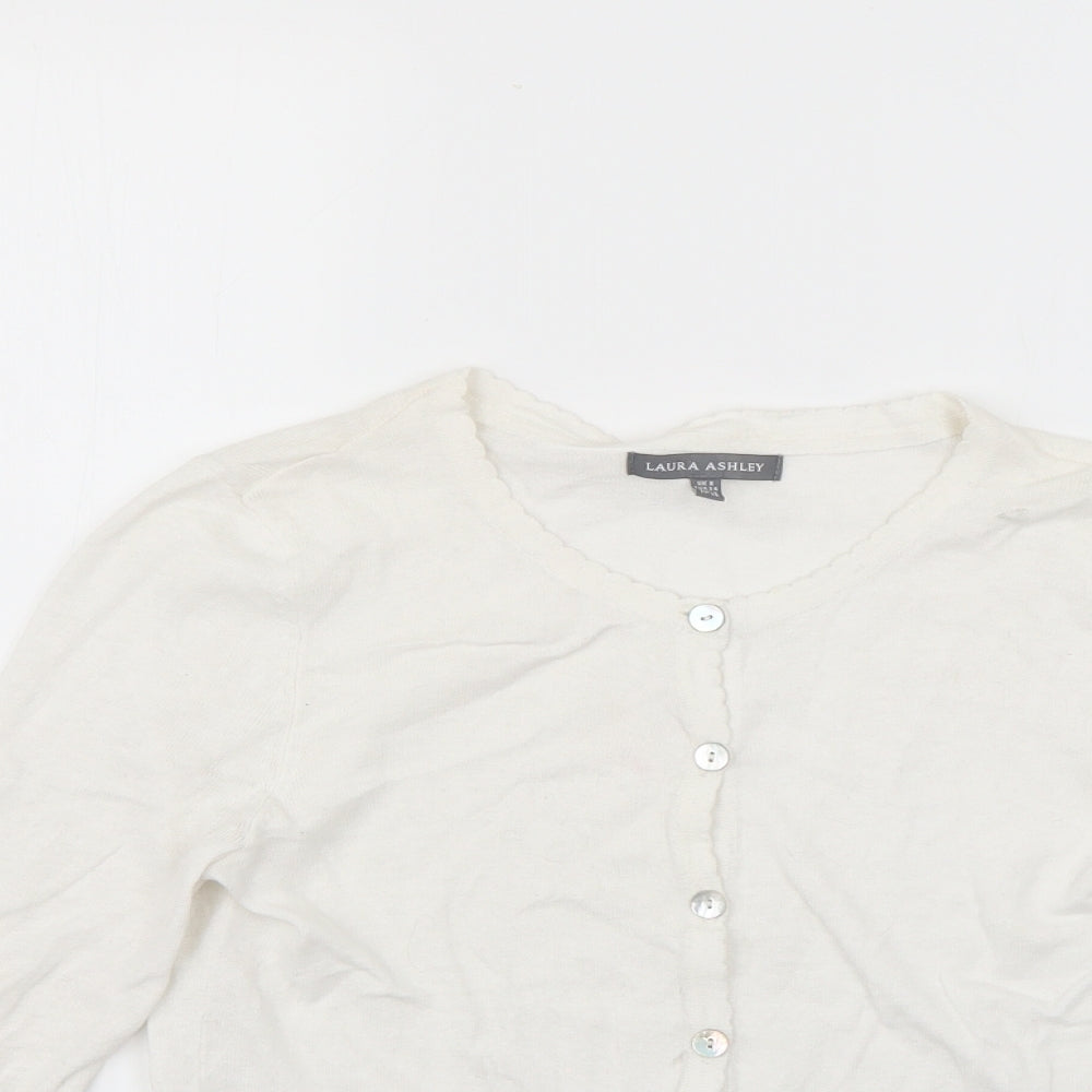Laura Ashley Womens White   Cardigan Jumper Size 8