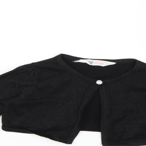 H&M Girls Black   Cardigan Jumper Size 7-8 Years