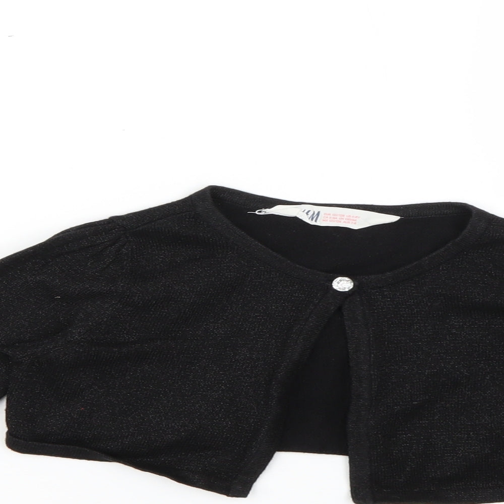 H&M Girls Black   Cardigan Jumper Size 7-8 Years