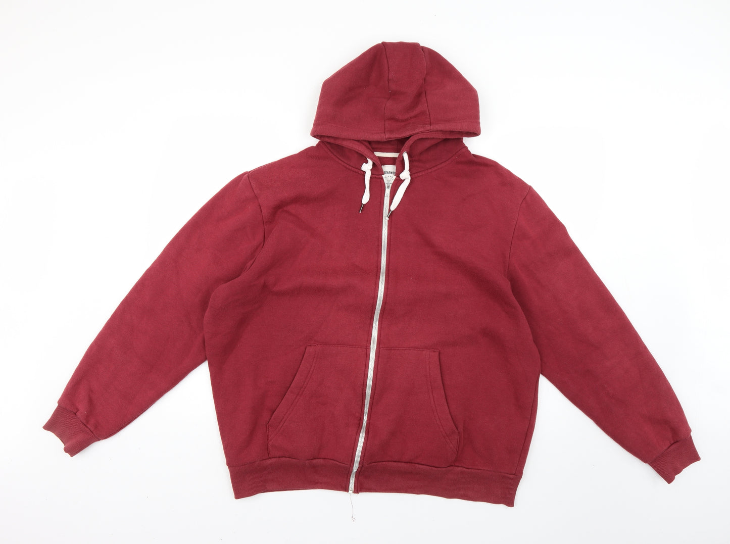 Cedar Wood State Mens Red   Full Zip Hoodie Size 2XL