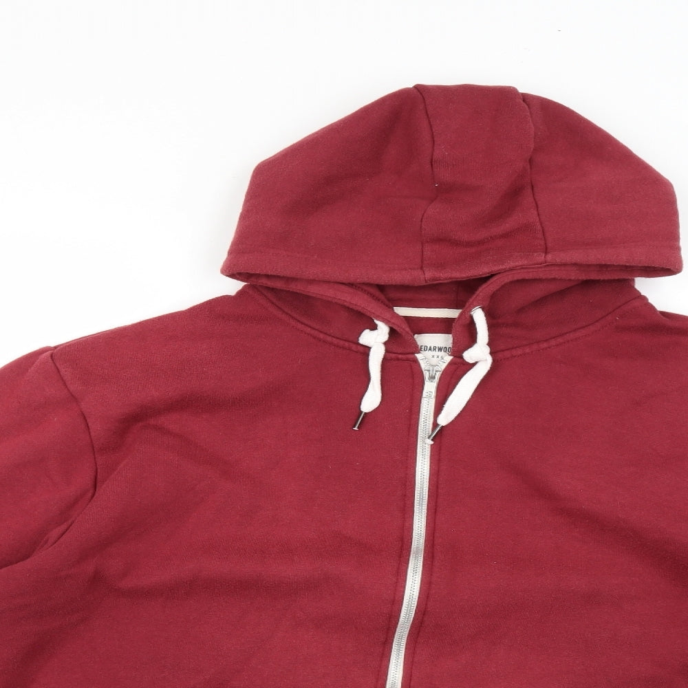 Cedar Wood State Mens Red   Full Zip Hoodie Size 2XL