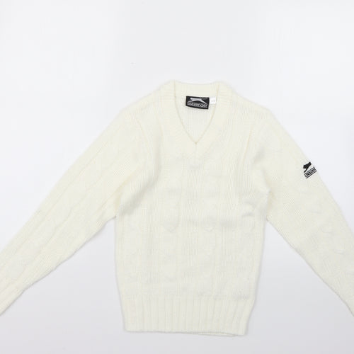 Slazenger Girls White   Pullover Jumper Size 9-10 Years