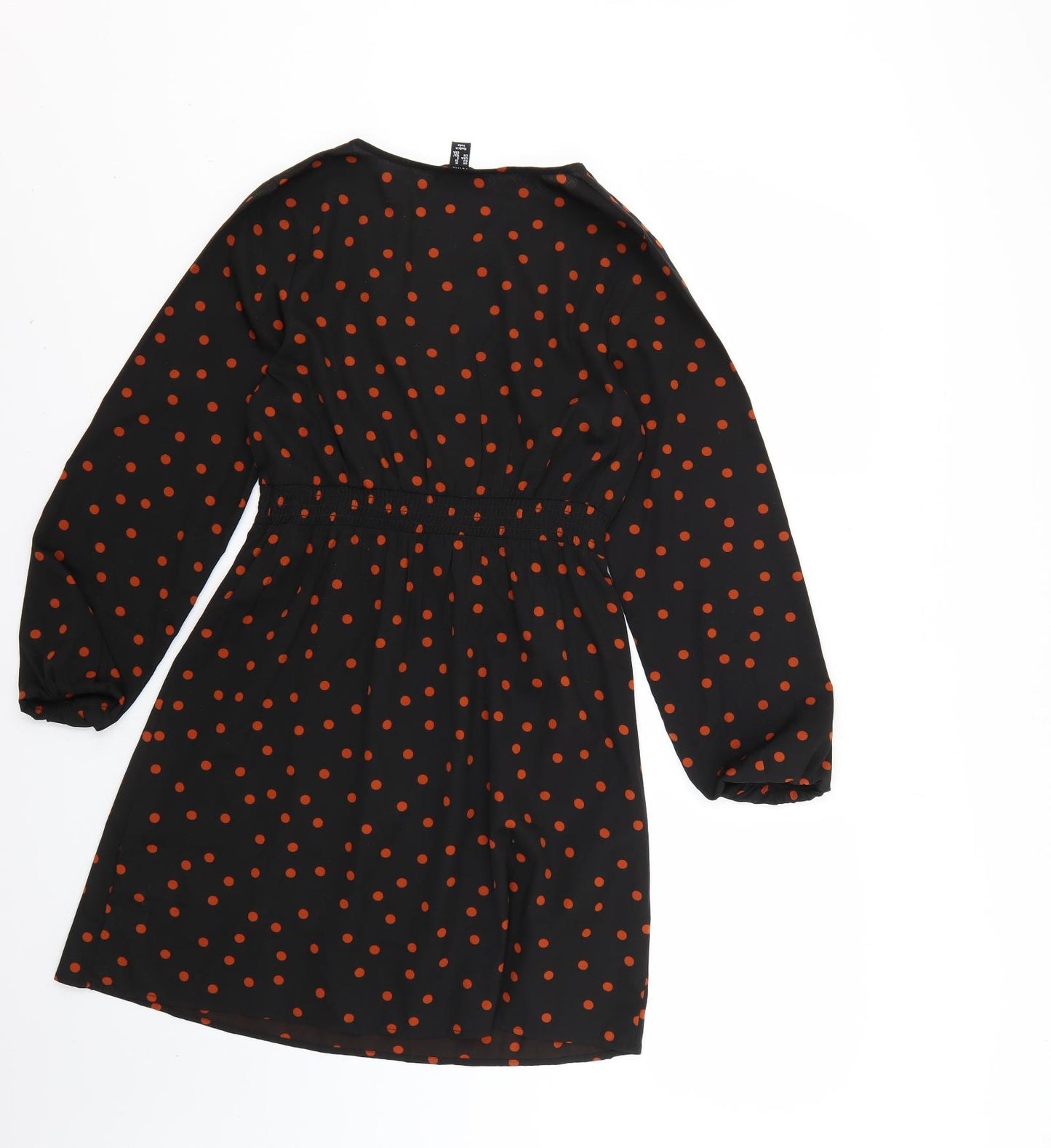 New Look Womens Black Polka Dot  Shirt Dress  Size 10
