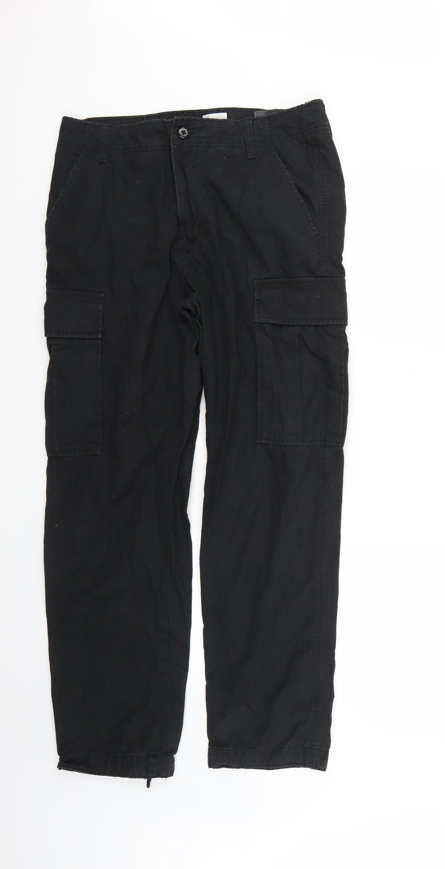 H&M Mens Black   Trousers  Size 31 L26 in