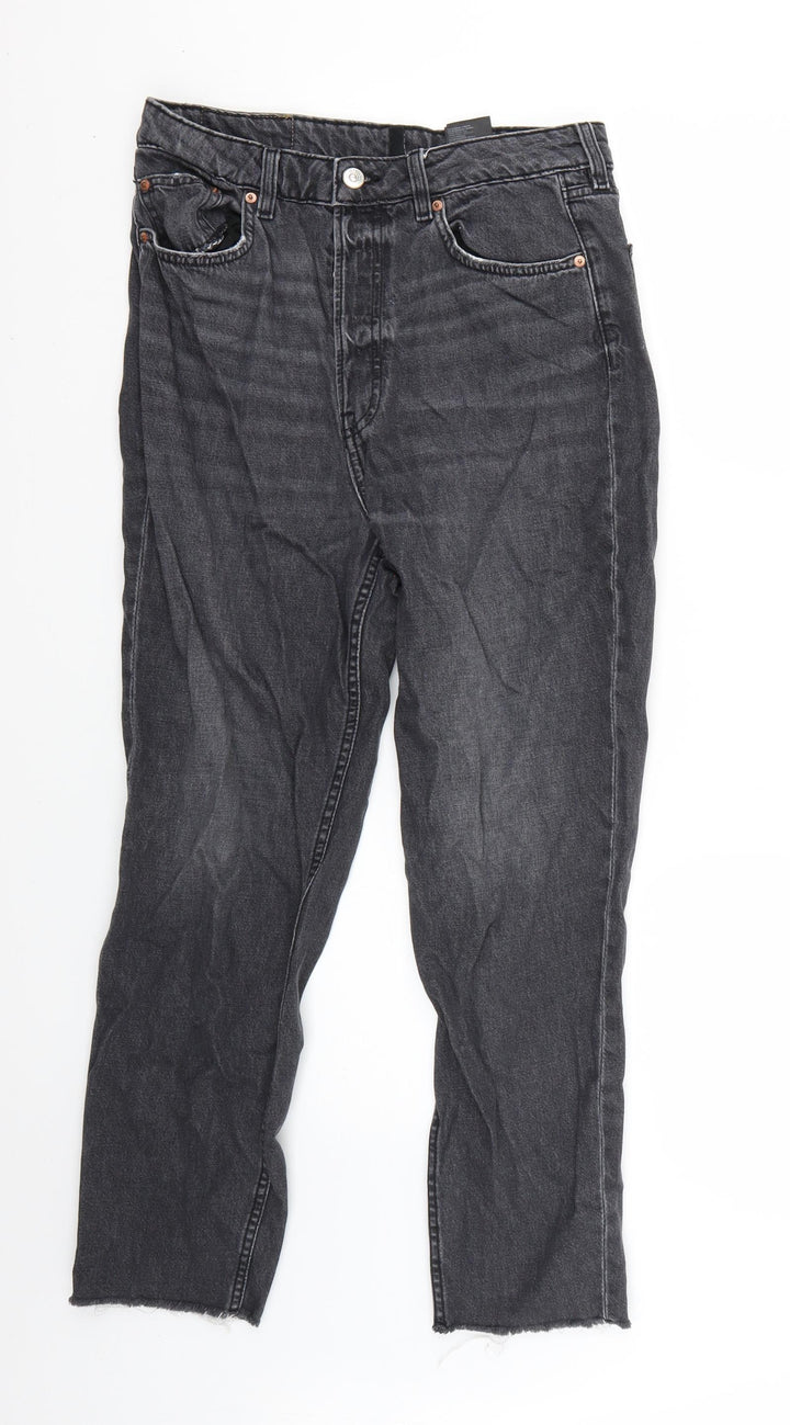 H&M Womens Black Straight Jeans Size 8 L24 in