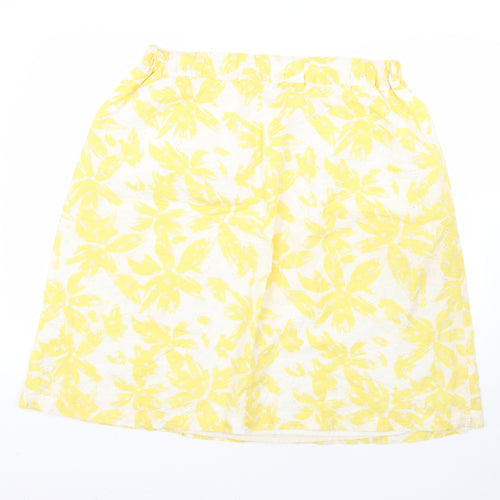 Marks and Spencer Womens Yellow Floral  Flare Skirt Size 16