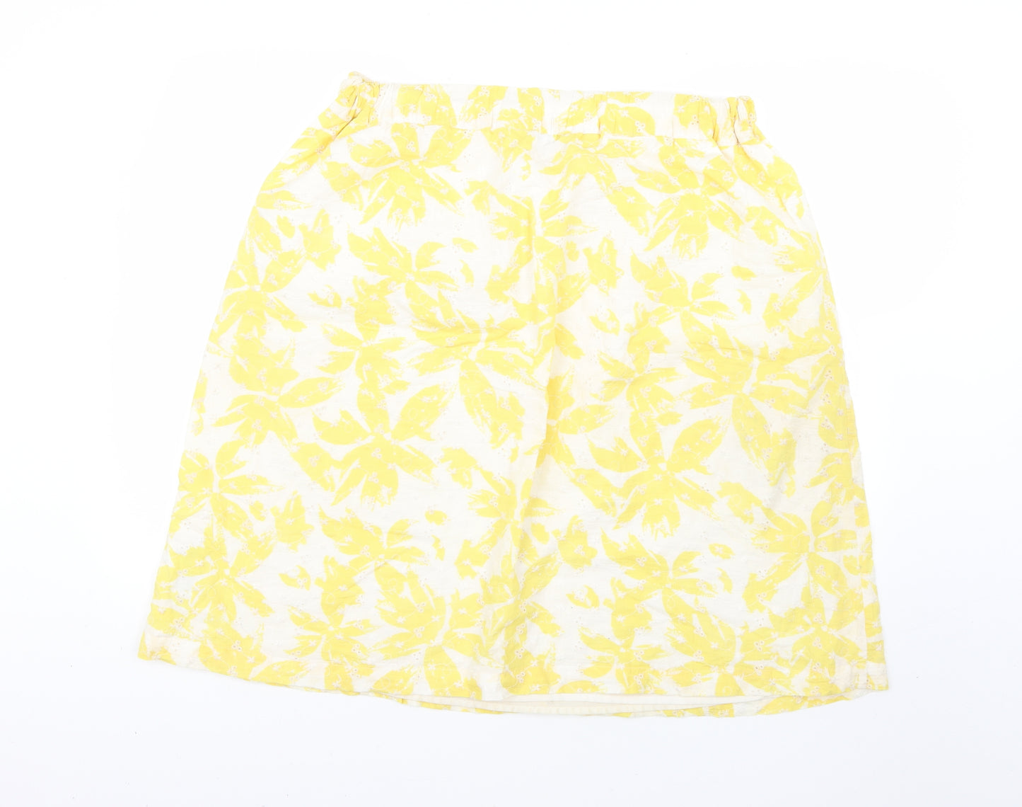 Marks and Spencer Womens Yellow Floral  Flare Skirt Size 16