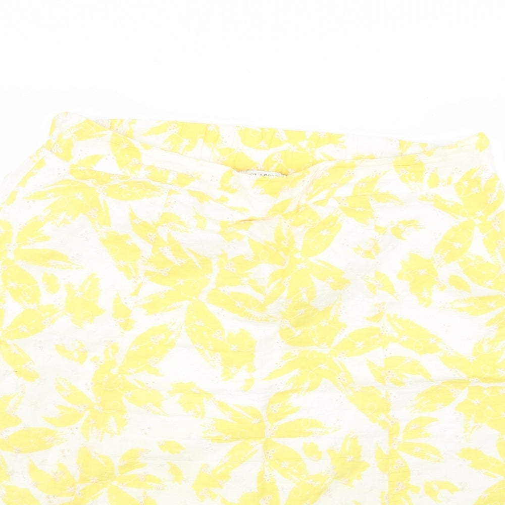 Marks and Spencer Womens Yellow Floral  Flare Skirt Size 16