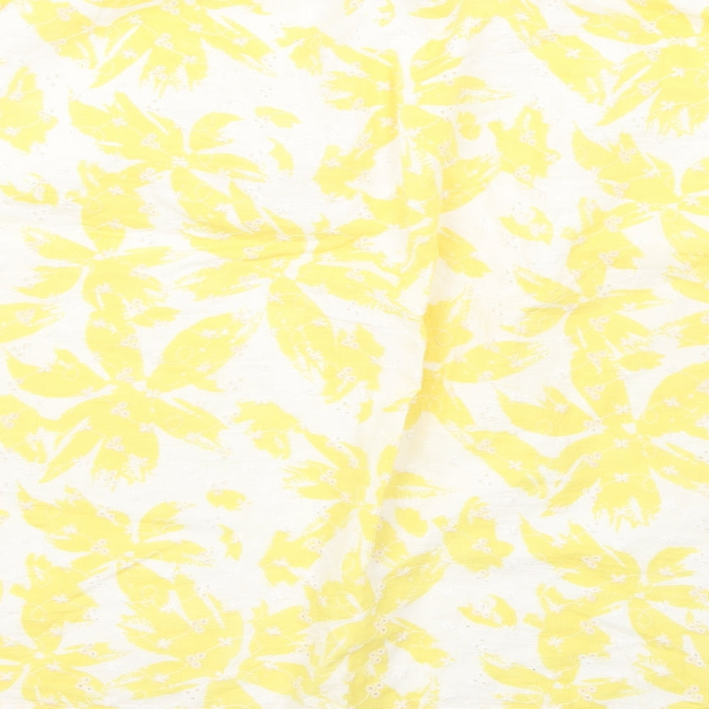 Marks and Spencer Womens Yellow Floral  Flare Skirt Size 16