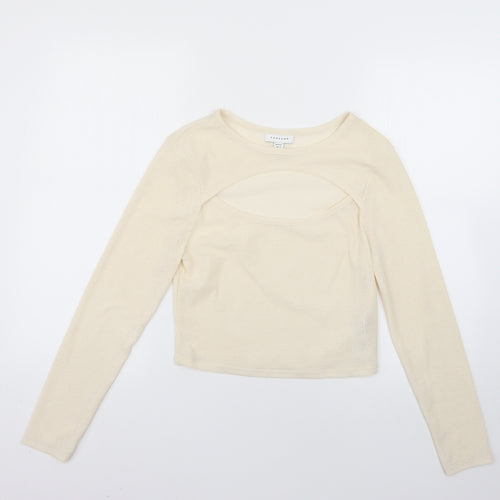 Topshop Womens Beige   Basic T-Shirt Size 14