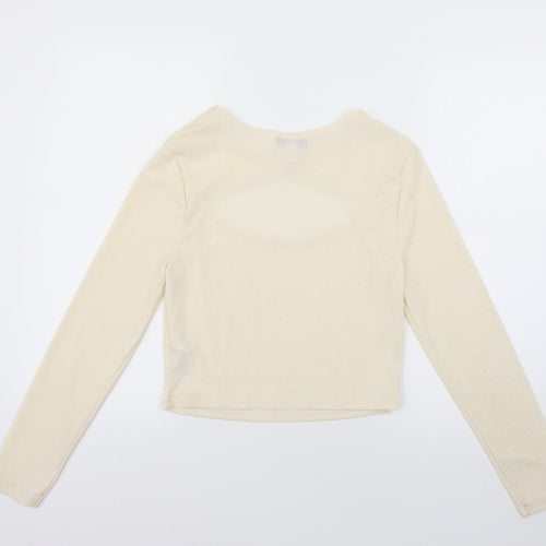 Topshop Womens Beige   Basic T-Shirt Size 14