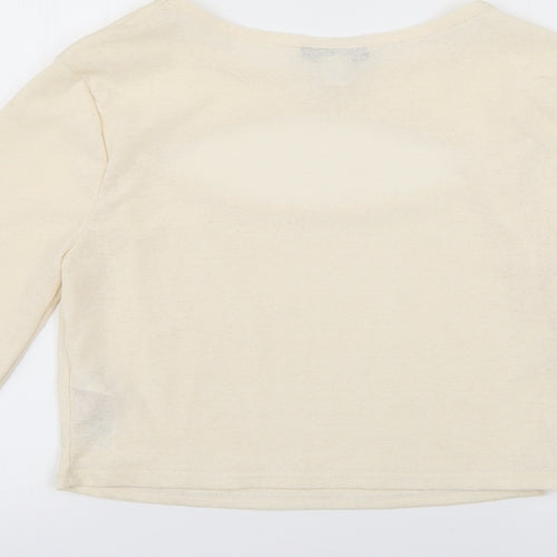 Topshop Womens Beige   Basic T-Shirt Size 14