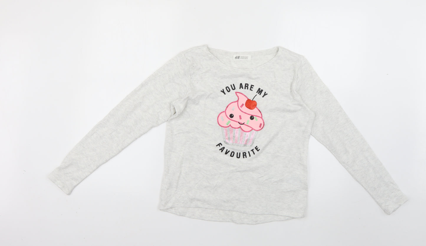 h7m Girls Grey   Pullover Jumper Size 11-12 Years