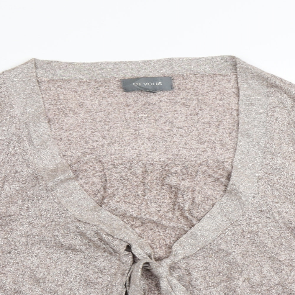 et vous Womens Brown  Knit Cardigan Jumper Size 16