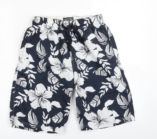Blue Inc Mens Blue Floral  Athletic Shorts Size XS