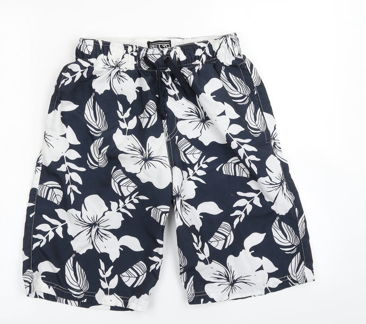 Blue Inc Mens Blue Floral Athletic Shorts Size XS