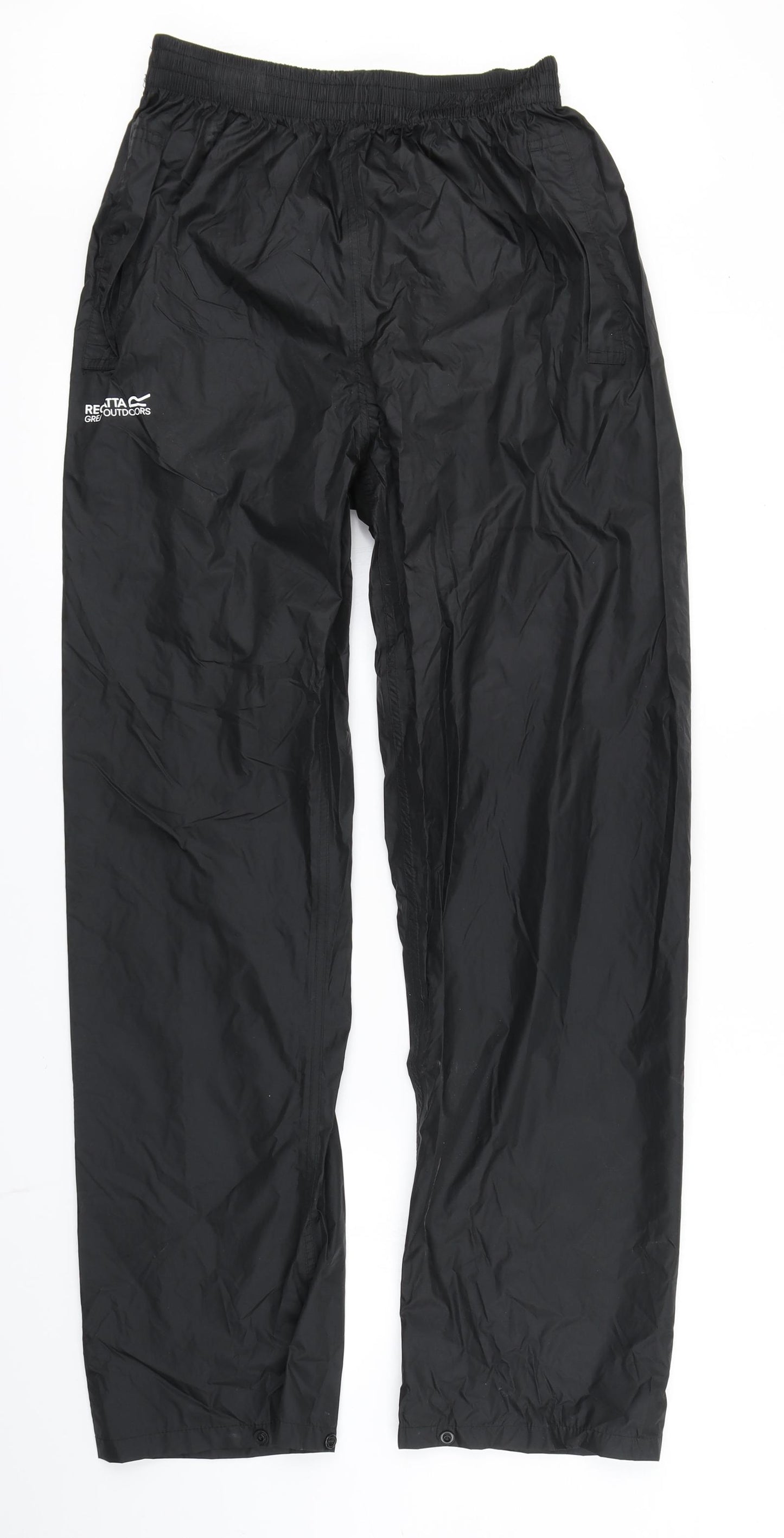 Regatta Mens Black   Rain Trousers Trousers Size M L28 in