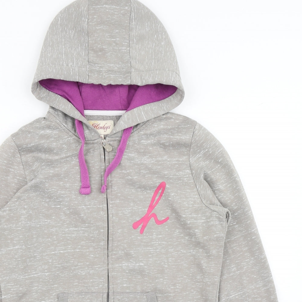Henleys Womens Grey   Full Zip Hoodie Size 10