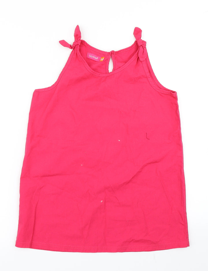 Lily & Dan Girls Pink Basic Tank Size 11-12 Years