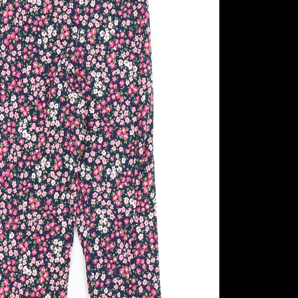 Matalan Girls Blue Floral  Jegging Trousers Size 12 Years