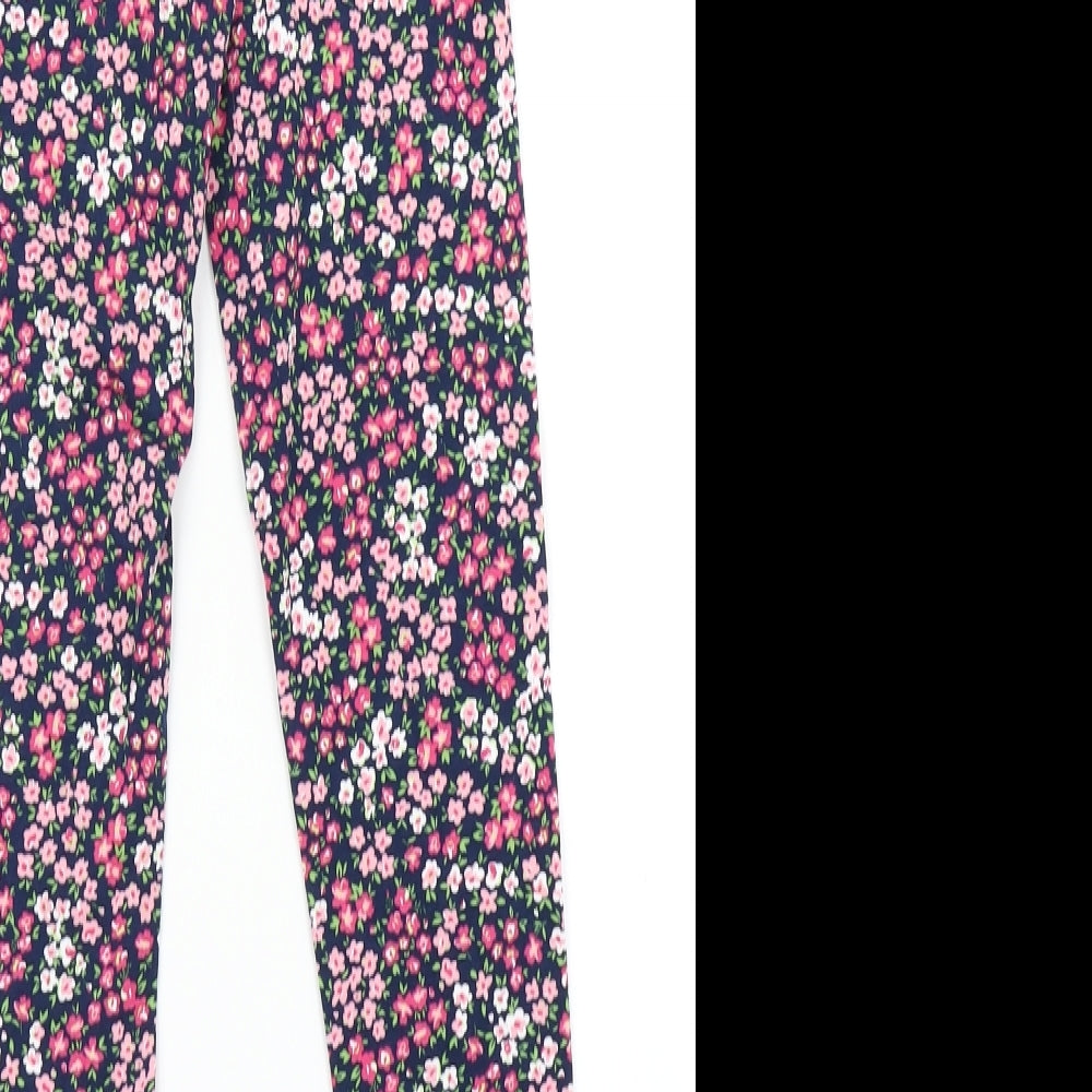 Matalan Girls Blue Floral  Jegging Trousers Size 12 Years