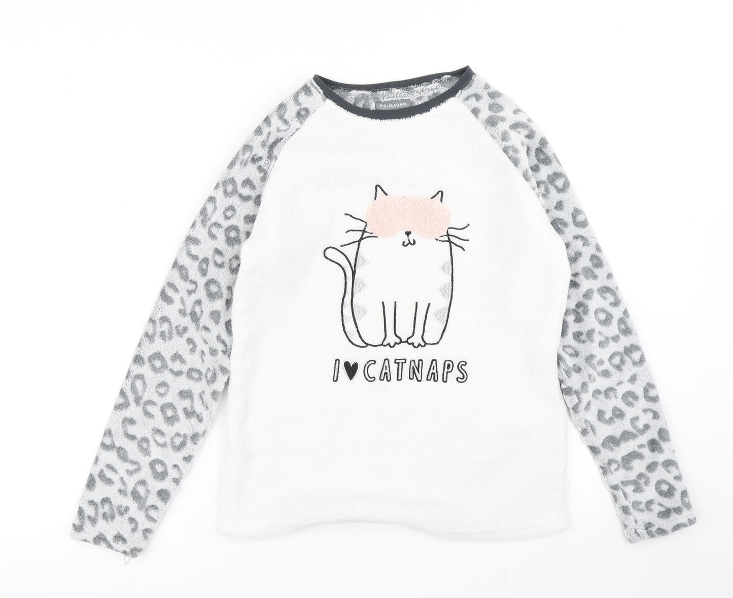 Primark Girls Grey Animal Print  Top Pyjama Top Size 11-12 Years