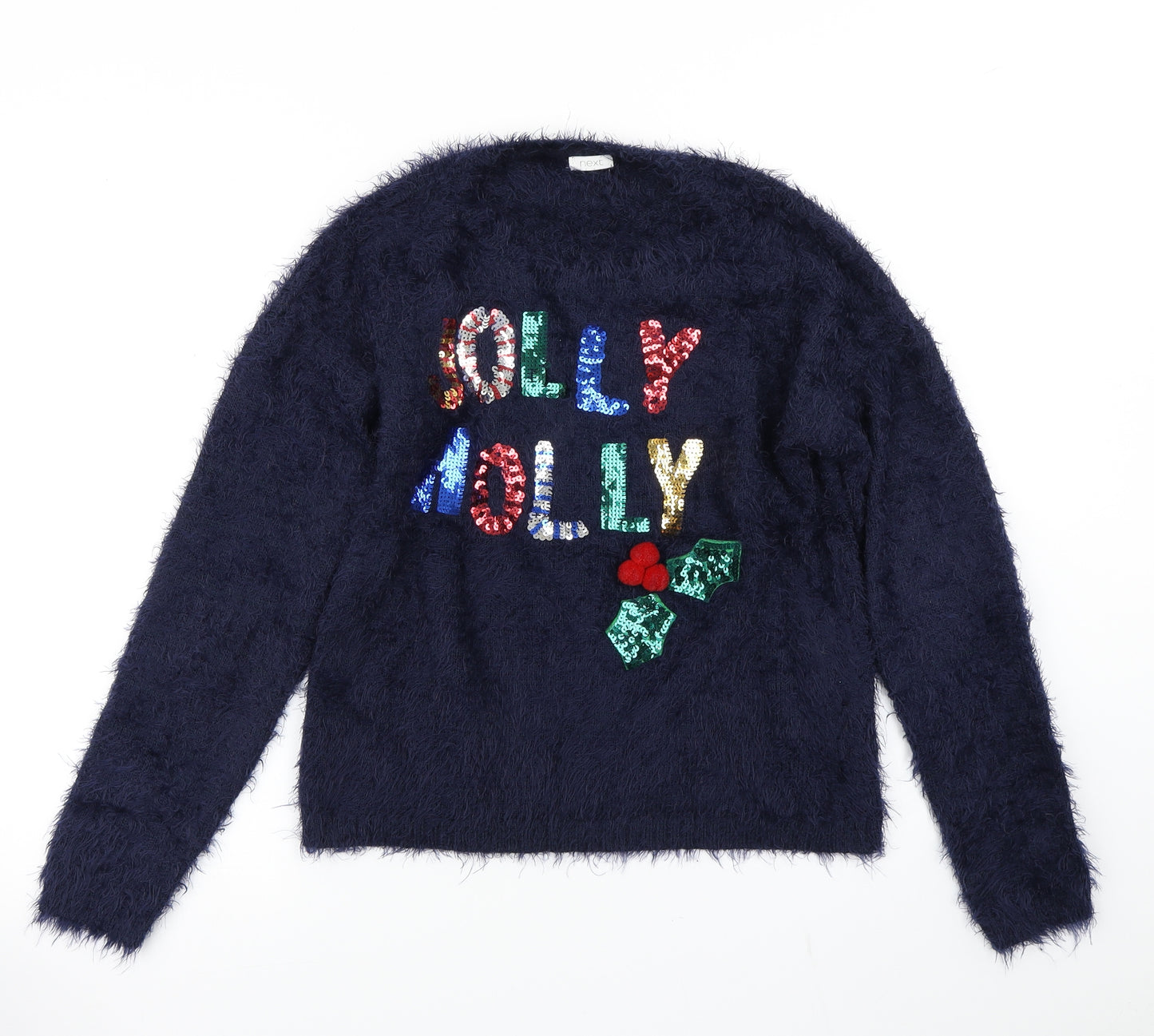 NEXT Girls Blue  Knit Pullover Jumper Size 12 Years  - Christmas Jumper