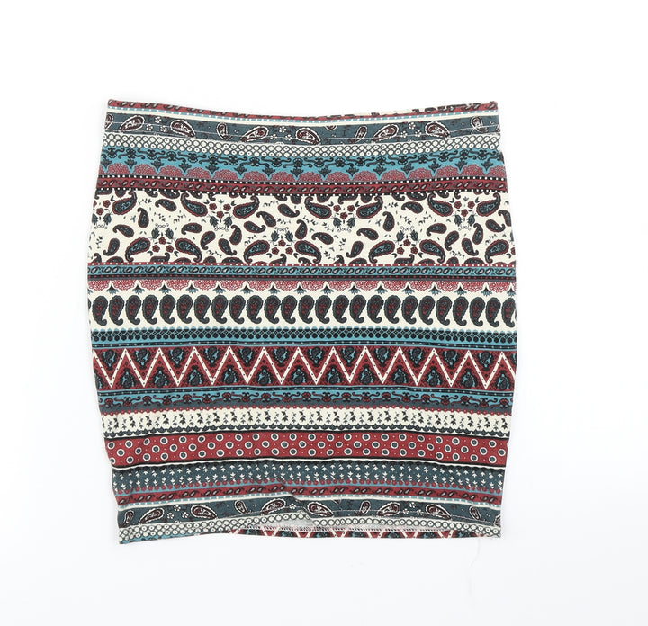 915 Generation Girls Blue Paisley  Bandage Skirt Size 12-13 Years
