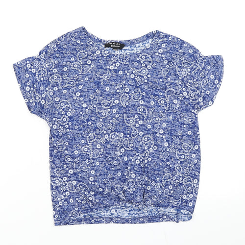 915 Generation Girls Blue Floral  Basic T-Shirt Size 12-13 Years