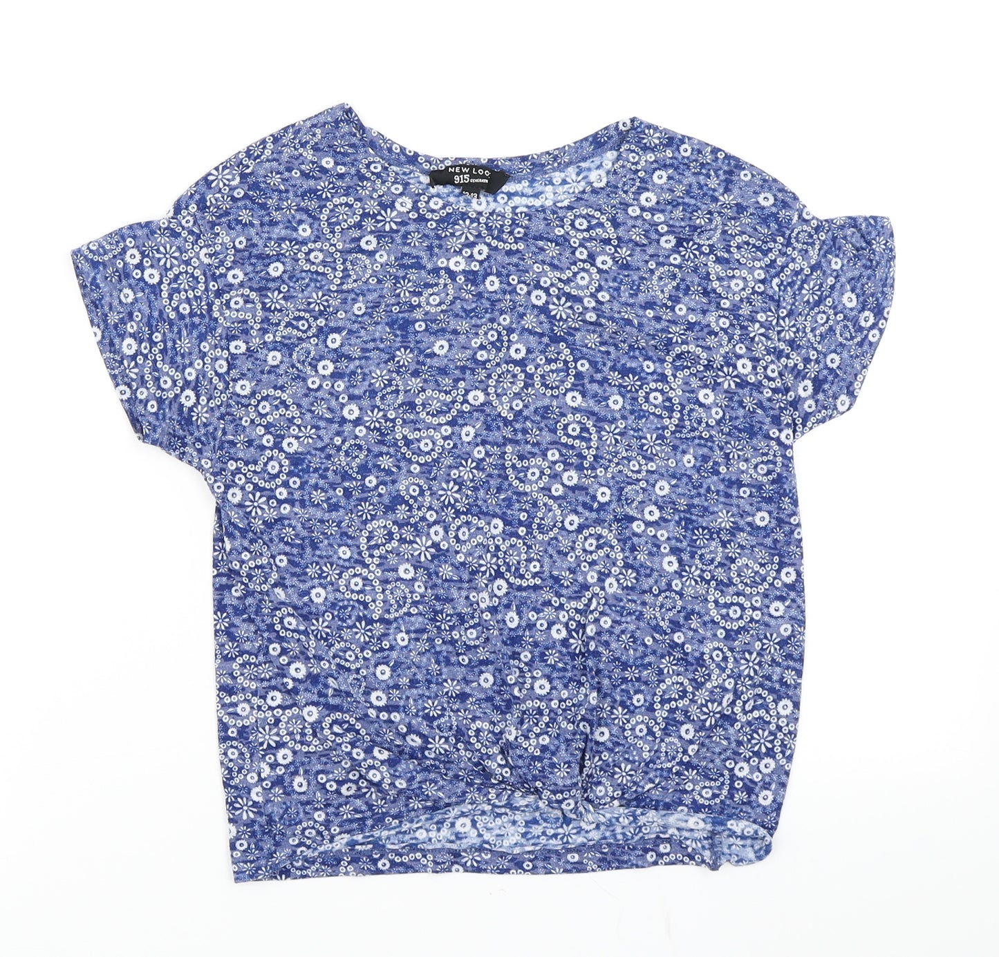 915 Generation Girls Blue Floral  Basic T-Shirt Size 12-13 Years