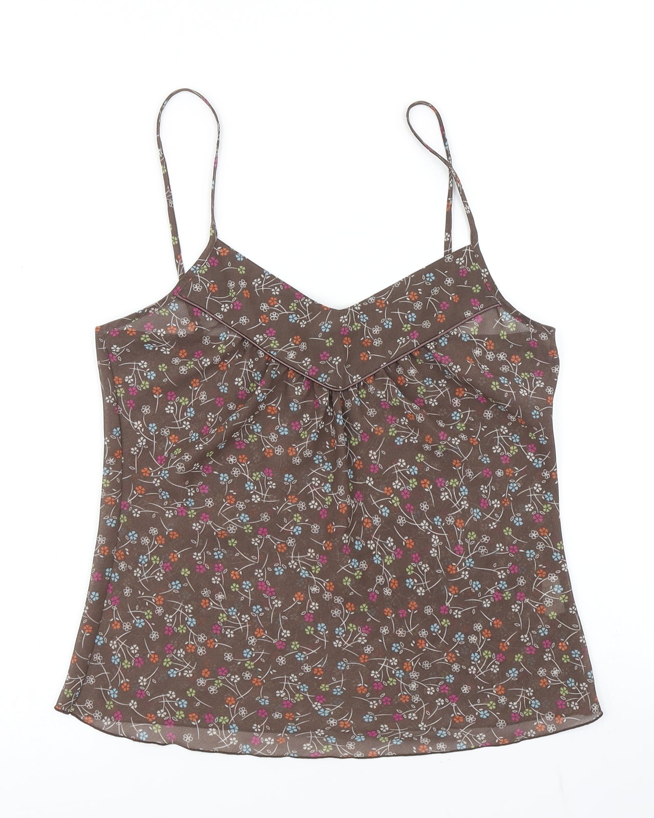 H&M Womens Brown Floral  Camisole Blouse Size 8