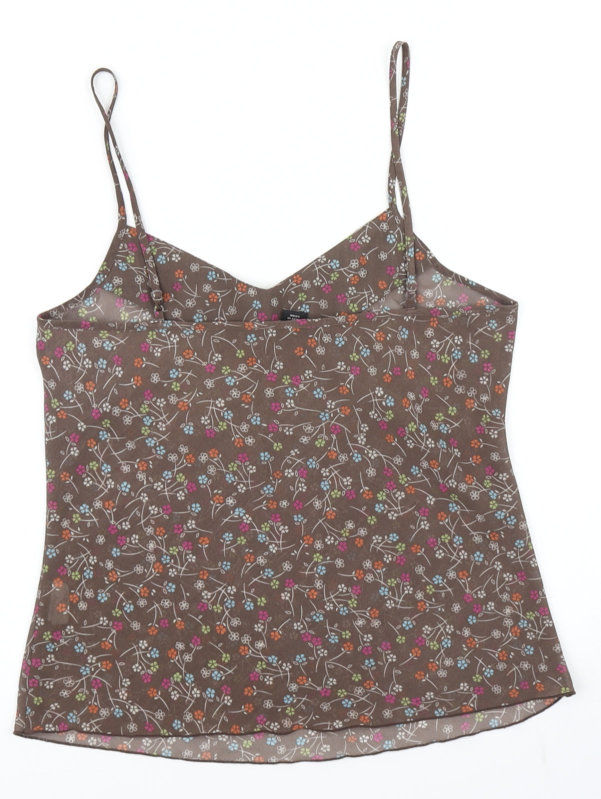 H&M Womens Brown Floral  Camisole Blouse Size 8