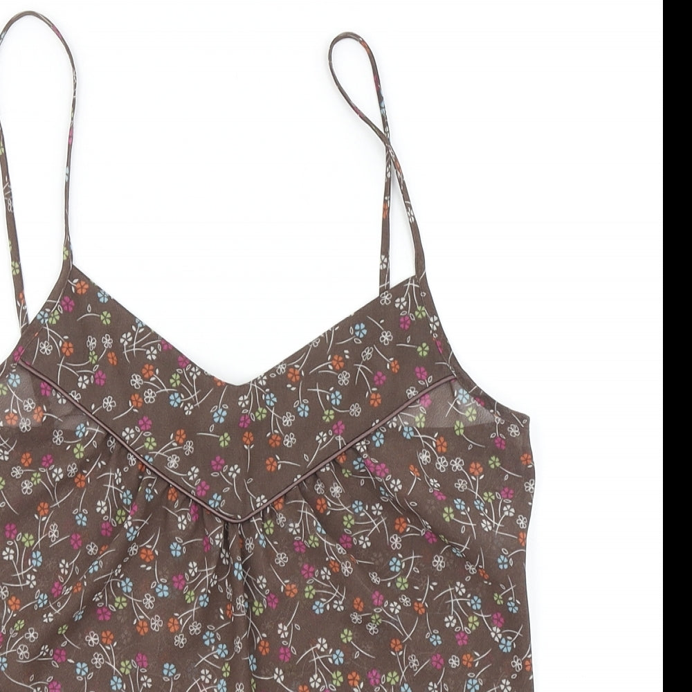 H&M Womens Brown Floral  Camisole Blouse Size 8