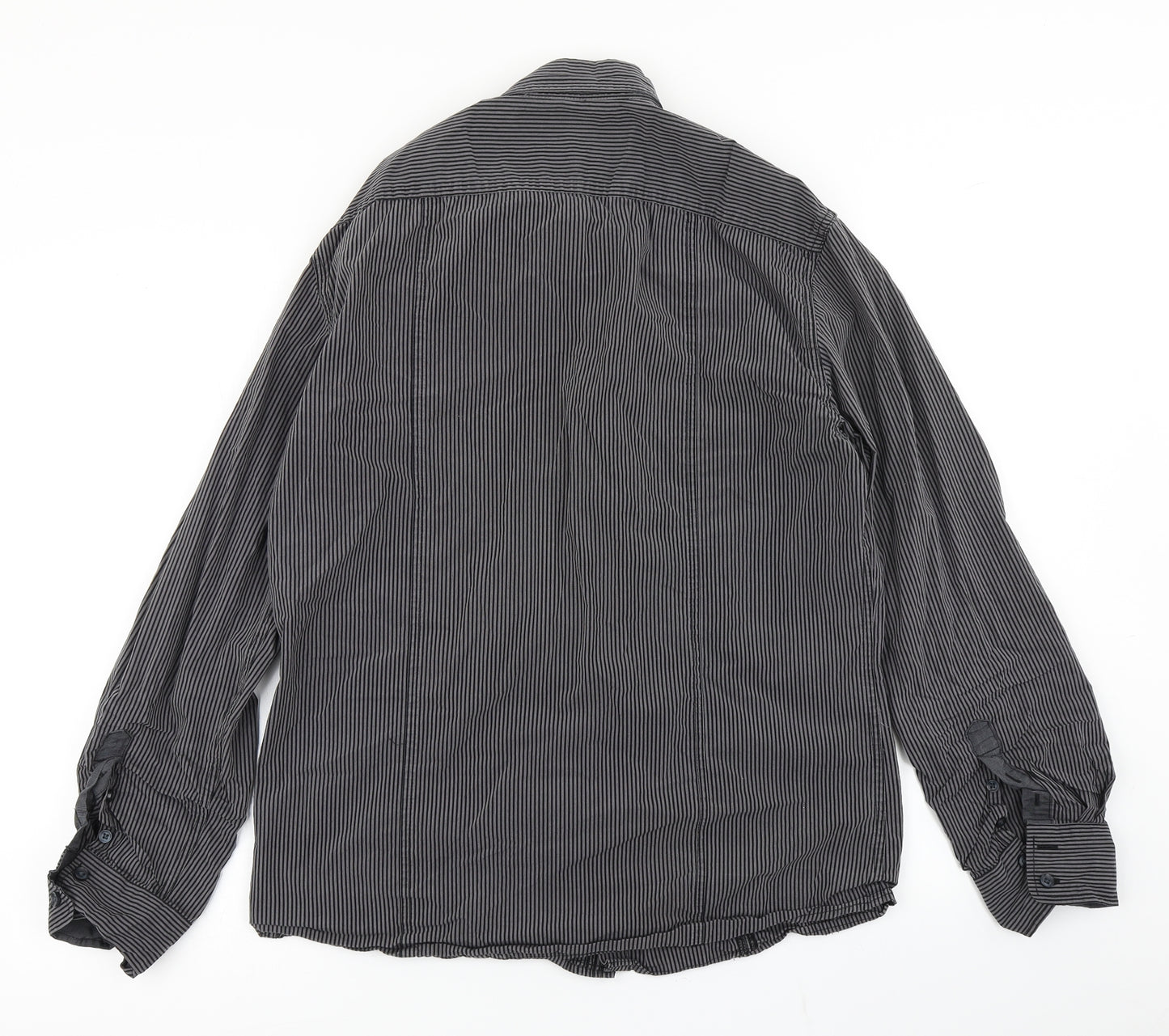 NEXT Mens Black Striped   Button-Up Size M