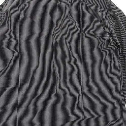 NEXT Mens Black Striped   Button-Up Size M