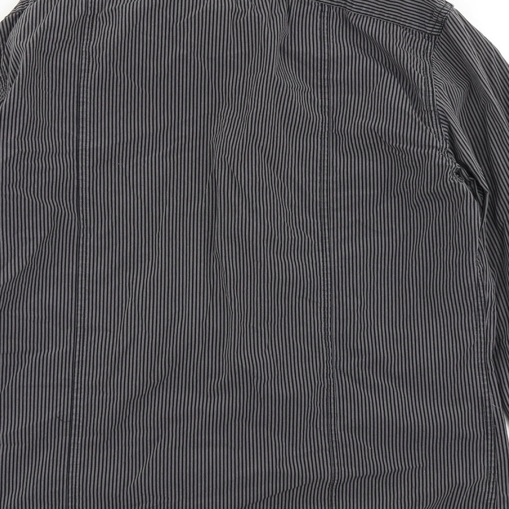 NEXT Mens Black Striped   Button-Up Size M