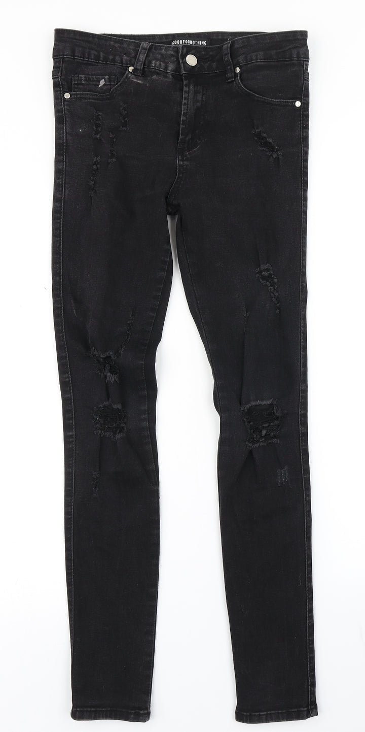 Good For Nothing Womens Black Denim Skinny Jeans Size 28 in L27 in
