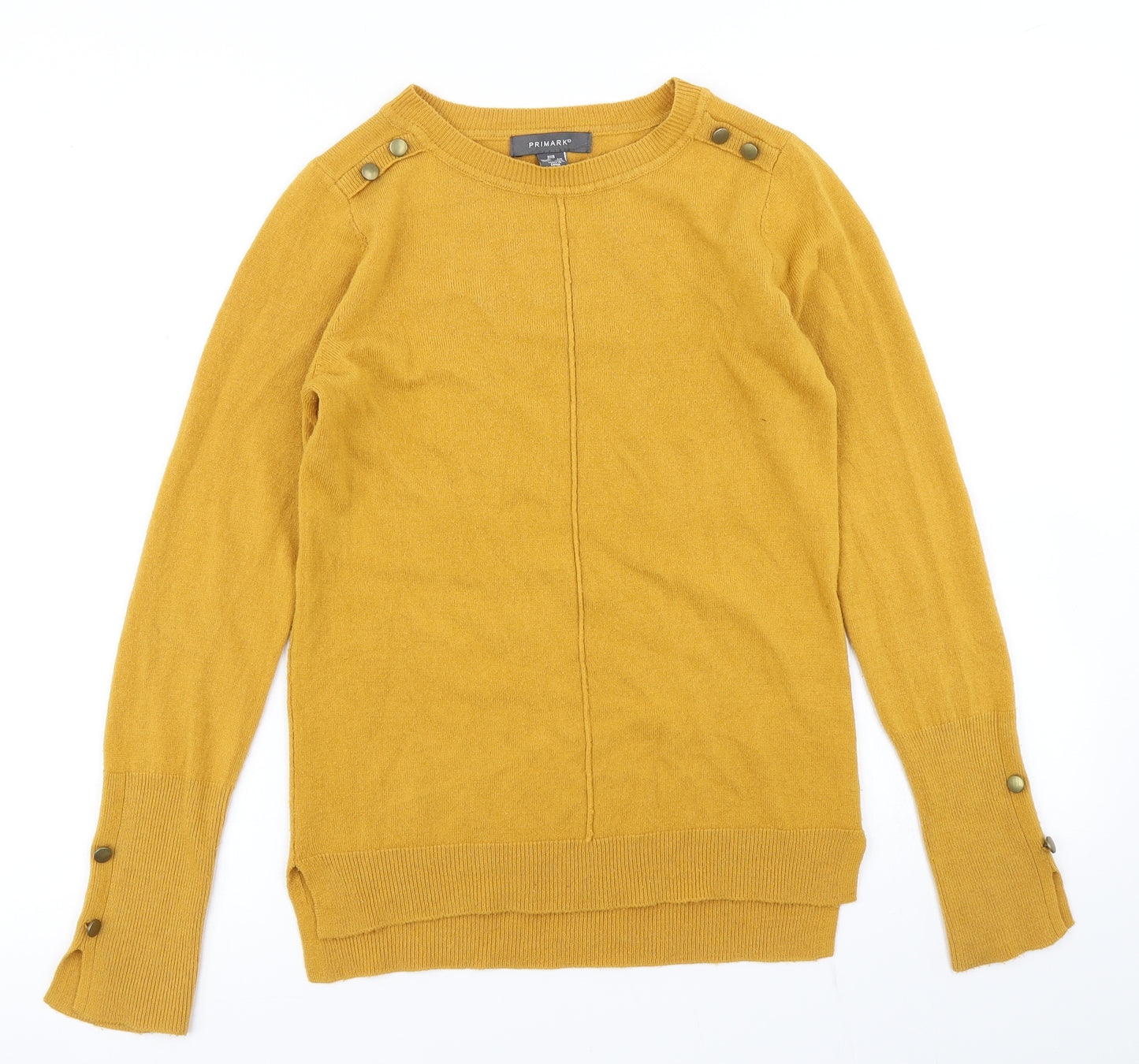 Primark Womens Yellow  Knit Pullover Jumper Size 2XS