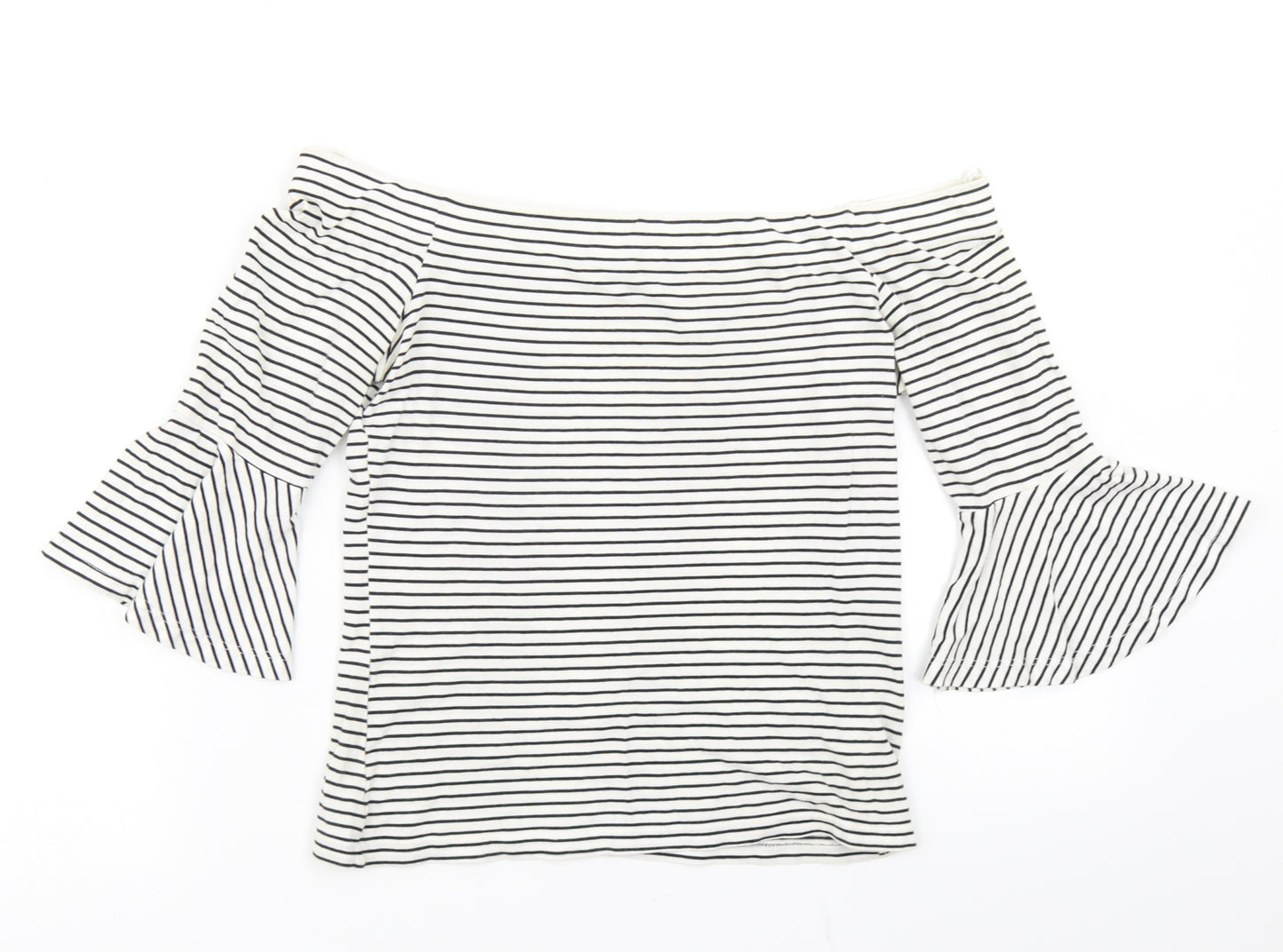 Topshop Womens Blue Striped  Basic T-Shirt Size 8