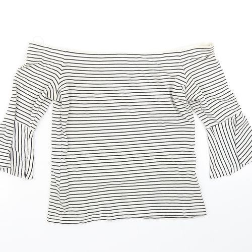 Topshop Womens Blue Striped  Basic T-Shirt Size 8