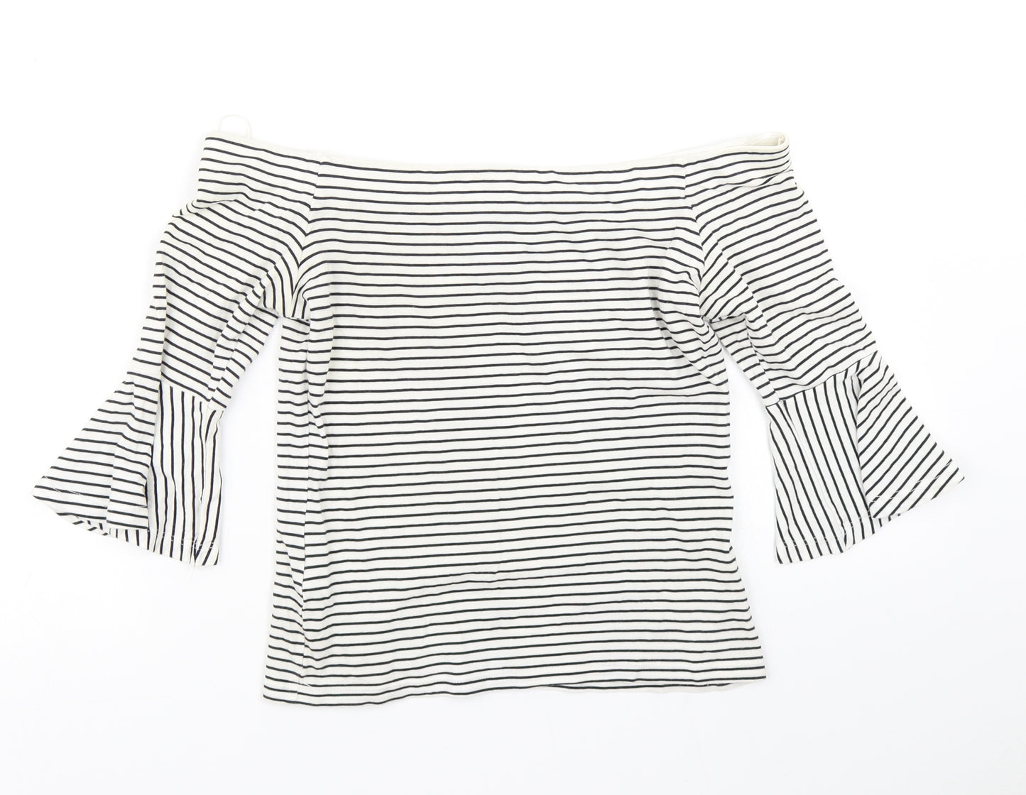 Topshop Womens Blue Striped  Basic T-Shirt Size 8