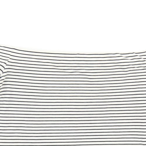 Topshop Womens Blue Striped  Basic T-Shirt Size 8