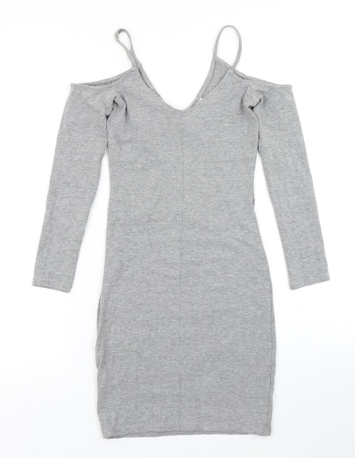 Divided Womens Grey   Bodycon  Size 4  - cold shoulder